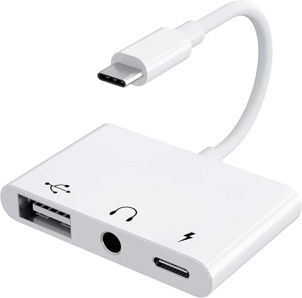 BONAEVER BONAEVER 3-in-1 USB-C to USB-A Adapter 3.5mm 60W PD 480 Mbps — product photo