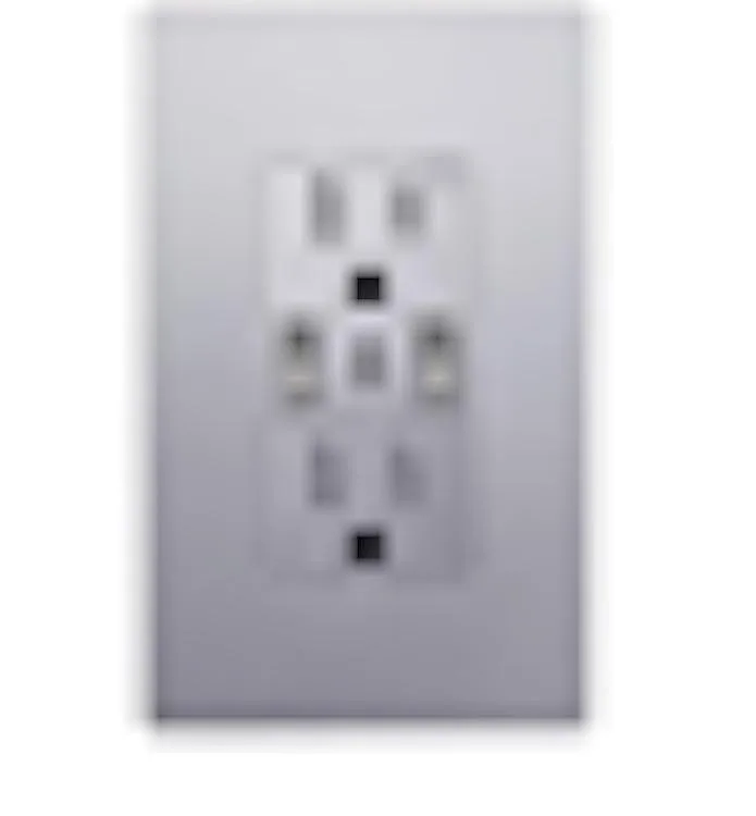 TAURKENAM TAURKENAM 3-Port USB Wall Outlet Silver 15A 125VAC power adapter — product photo