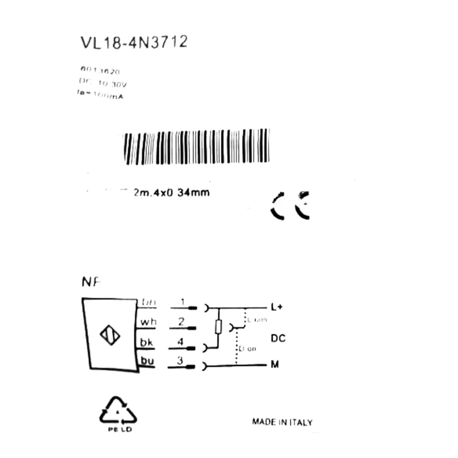 Sick Sick VL18-4N3712 photoelectric retro-reflective sensor NPN — product photo