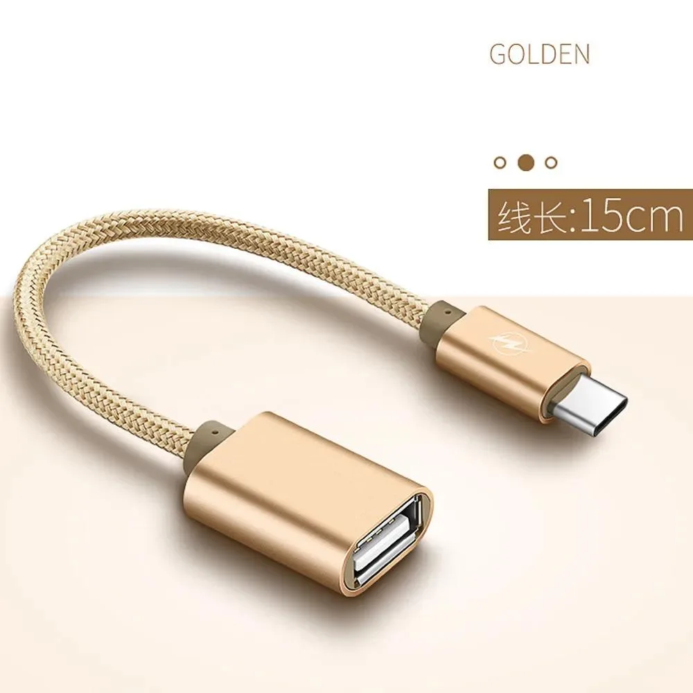 Hetai Tech Hetai Tech USB 3.1 Type C Male to USB 2.0 Female OTG Adapter Cable 15cm — product photo
