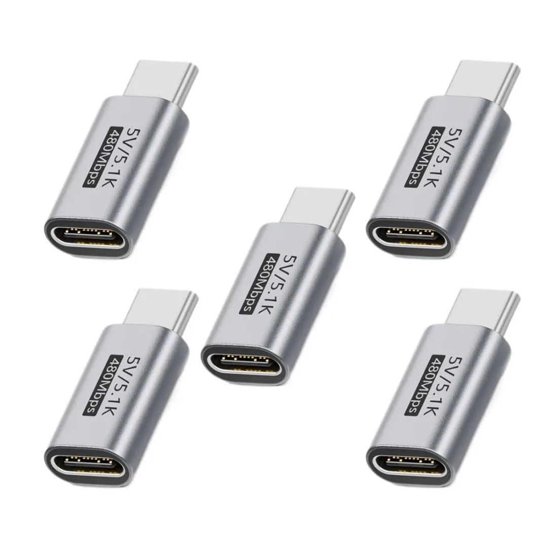 LORDWORLD LORDWORLD USB-C to USB-C 20V to 5V Converter Adapter 5.1K Resistor 480Mbps 5 Pack — product photo