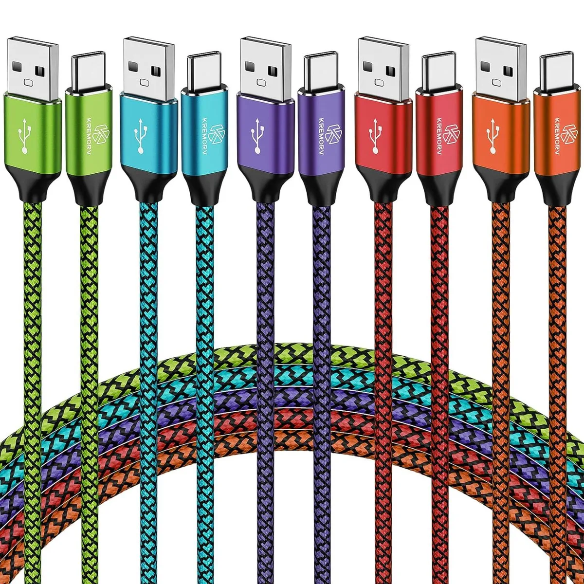Ballistic Ballistic USB-A to USB-C Cable 5-Pack 10ft Braided 20000 Bends 480 Mbps — product photo