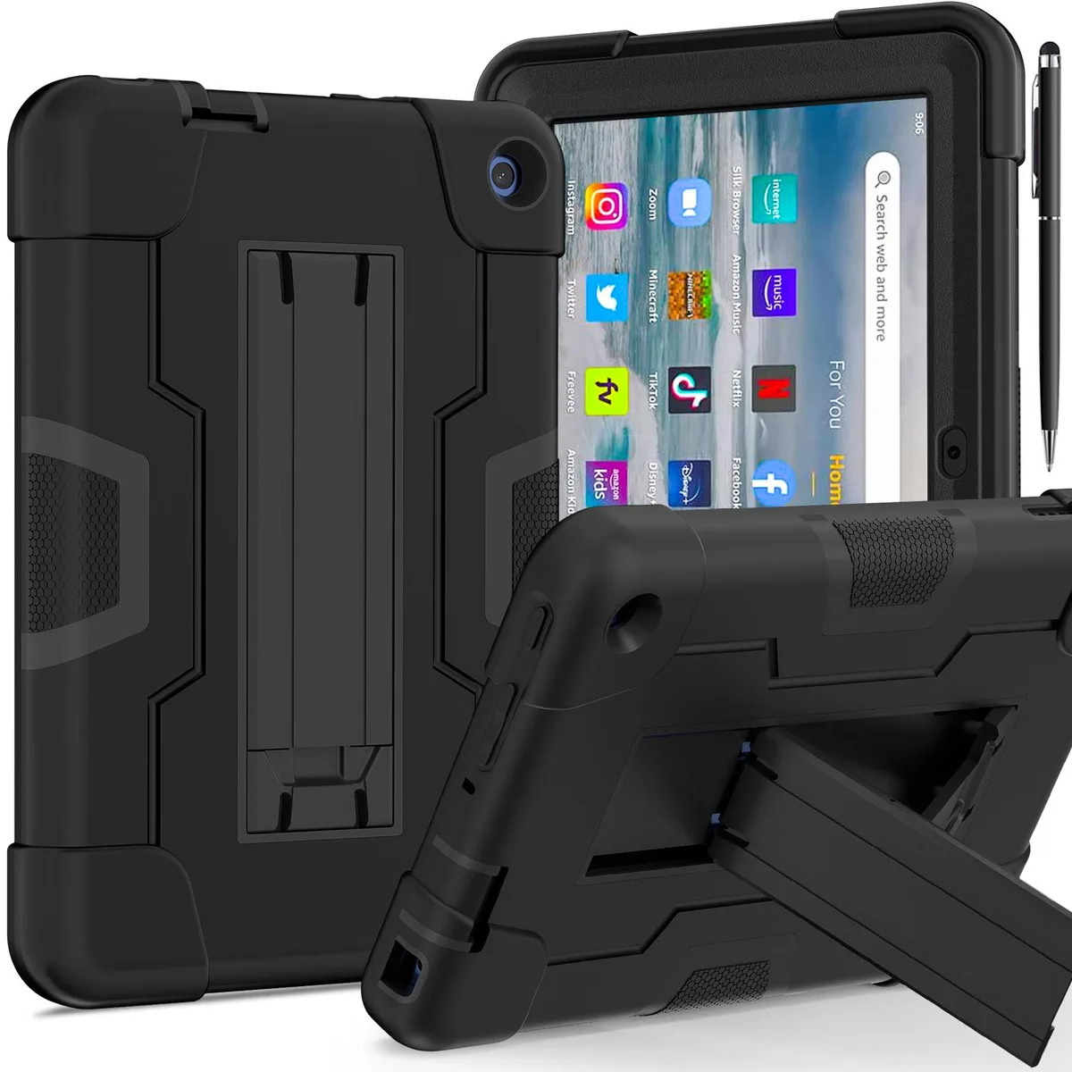 BONAEVER BONAEVER laptop case for Amazon Fire 7 12th Gen 2022 with kickstand and stylus pen — product photo
