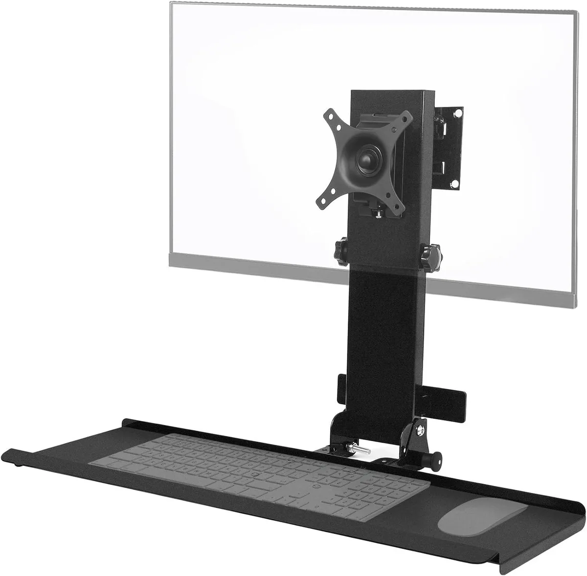BFKK BFKK Monitor Wall Mount with Foldable Keyboard Tray 26" Curved Platform 17"-32" Screens — product photo