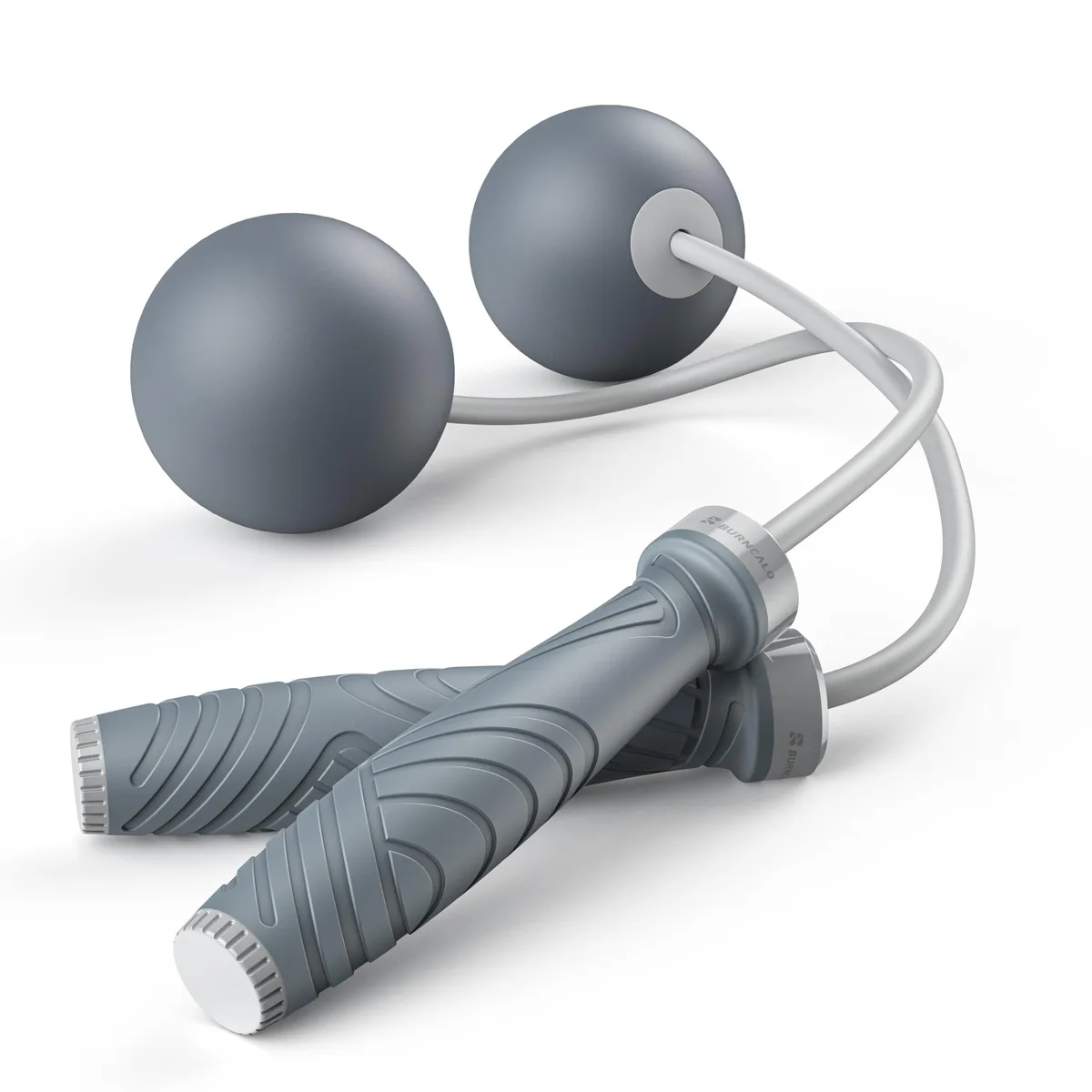 Two weighted handles with silicone balls, cordless design, matte finish