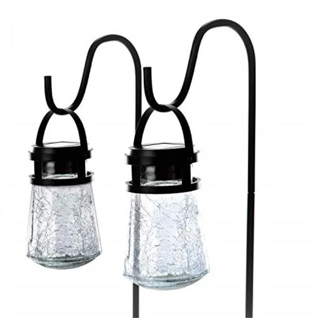 Home Zone Security Home Zone Security 2-Pack Solar Crackle Glass Path Lights 10 Lumens 3000K — product photo