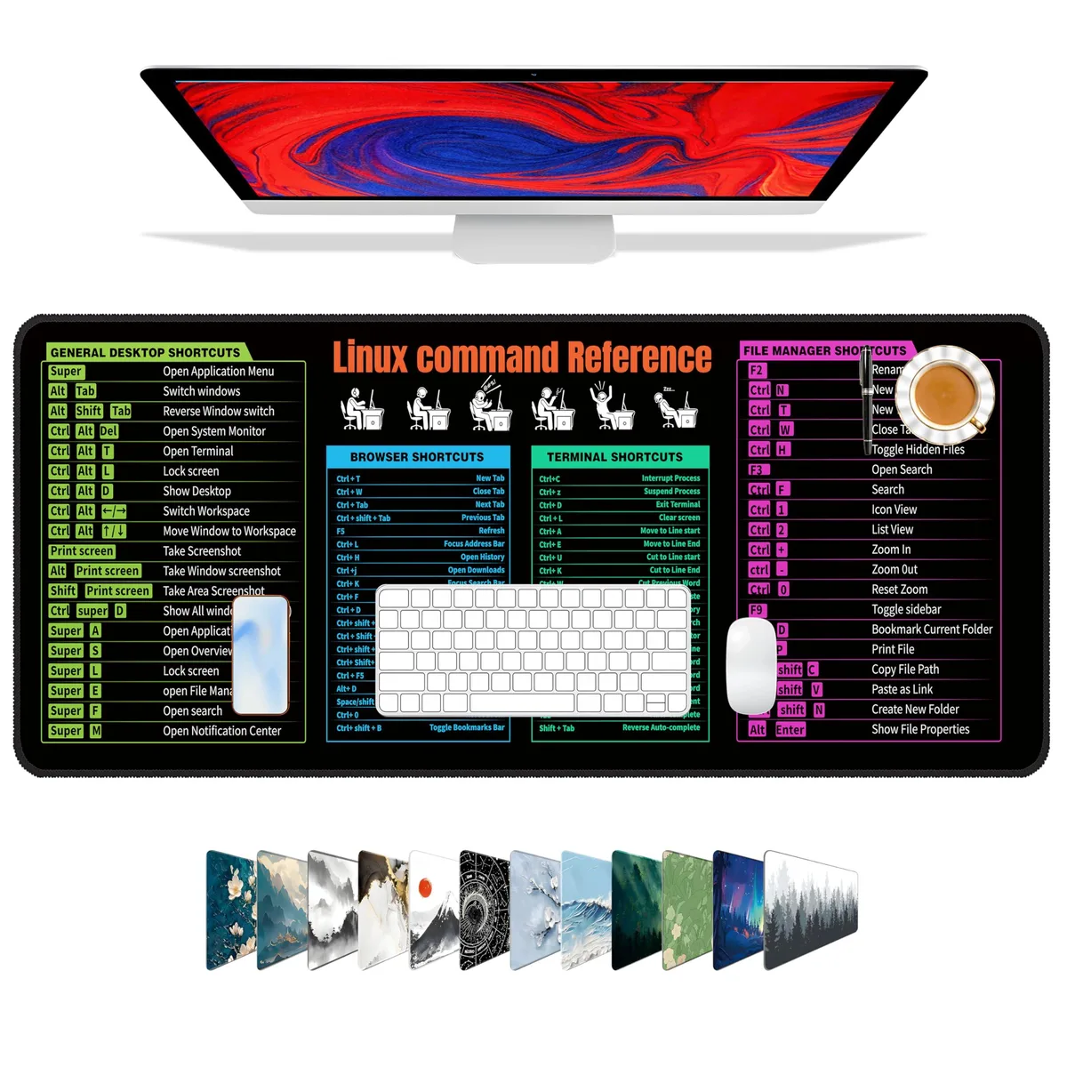  Galdas mouse pad Notes 31.5x11.8 in 0.12 in thick — product photo