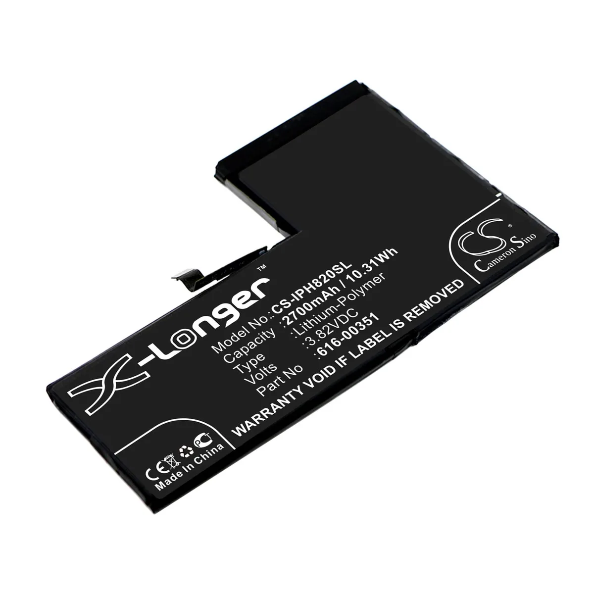 Cameron &amp; Co Cameron &amp; Co DS-CS-IPH820SL cell phone battery 2.7 Ah — product photo
