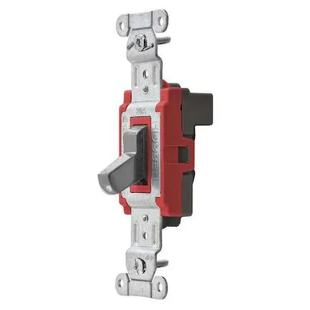 Gray toggle wall switch rectangular body snap-in terminals