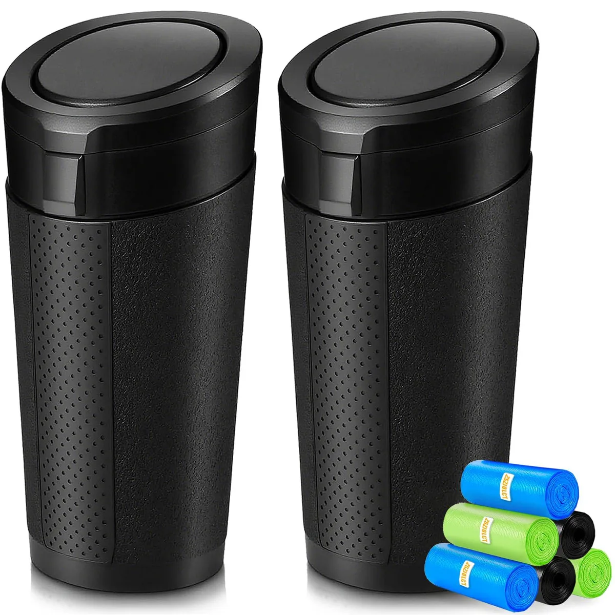  Baldwin Car Trash Can Bin with Lid 3 Pack 1800ml White 180 Bags — product photo