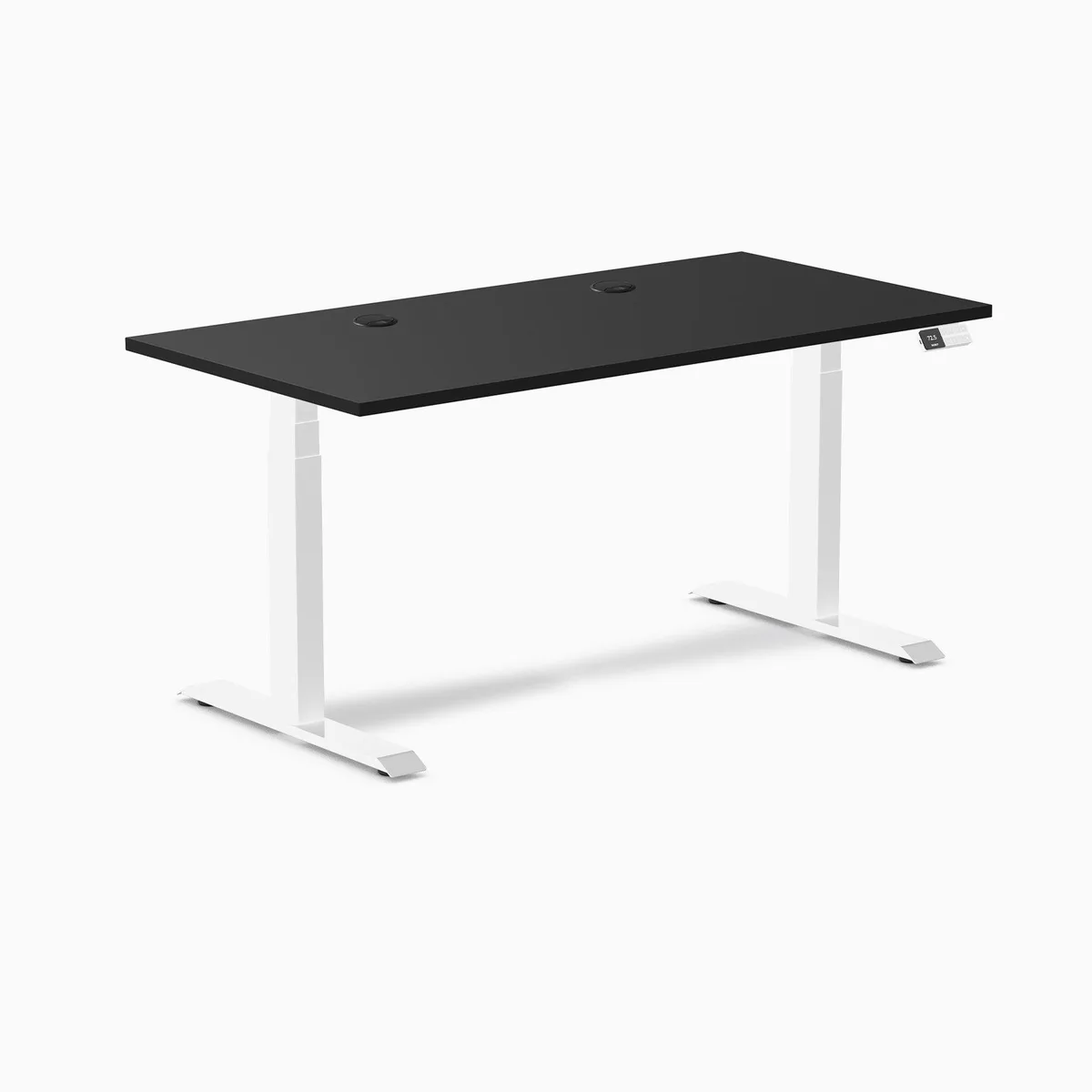 Desky Desky Dual Laminate Sit Stand Desk Black White 59.1 x 29.5 in — product photo