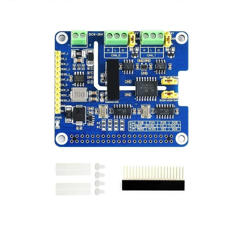 LORDWORLD LORDWORLD 2-Channel CAN Bus HAT Isolated CAN FD Expansion HAT development board — product photo