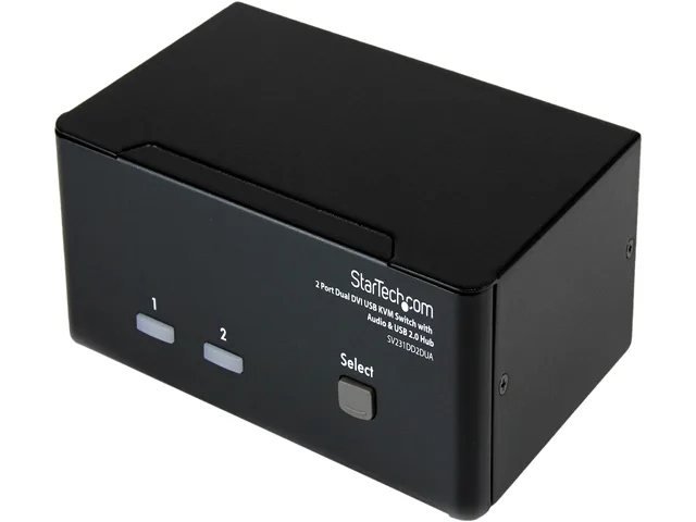 STARTECH STARTECH SV231DD2DUA 2-Port Dual DVI KVM Switch with Audio USB 2.0 Hub — product photo