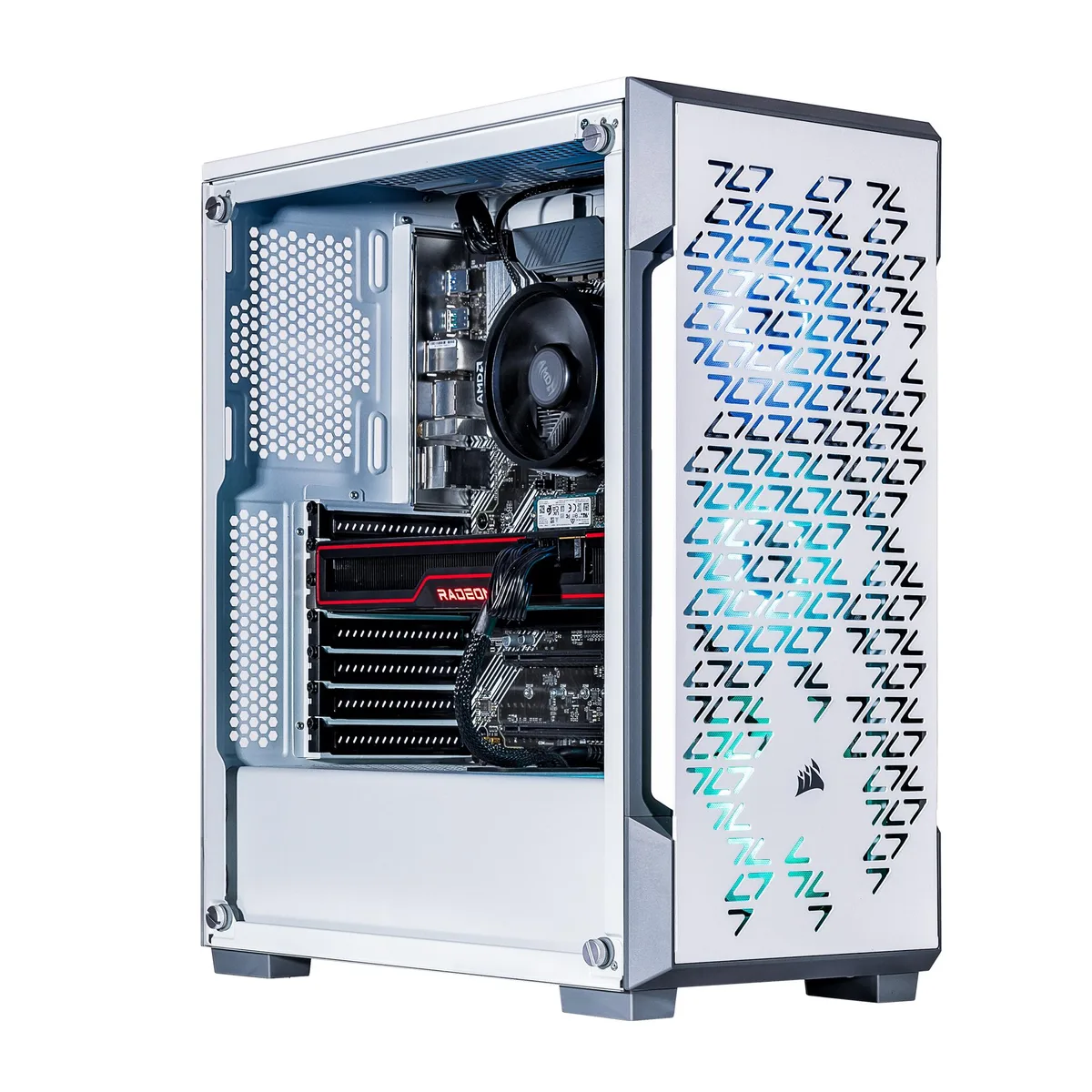 Velztorm Velztorm White Fultix Gaming PC Ryzen 5 5500 RX 9060 XT 32GB DDR4 2TB NVMe — product photo