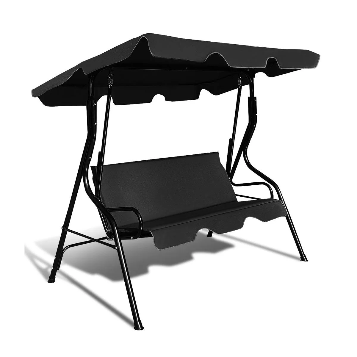 SlickBlue SlickBlue 3-Seat Patio Canopy Swing Black 67.5" x 43.3" x 60.5 — product photo