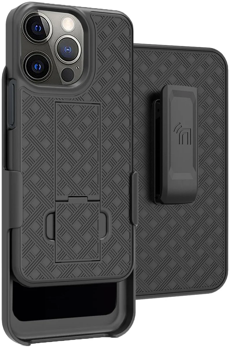 Nakedcellphone Nakedcellphone Kickstand Case + Belt Clip Holster Combo for iPhone 13 Pro Max (6.7", 2021) Black — product photo
