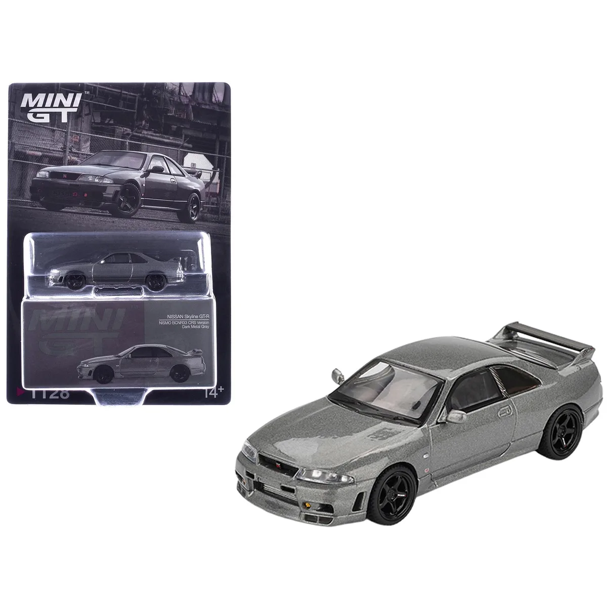 True True Nissan Skyline GT-R NISMO BCNR33 CRS RHD Dark Metal Gray 1/64 Diecast — product photo