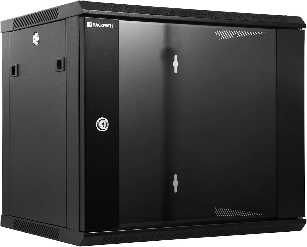 TAURKENAM TAURKENAM 9U Wall Mount Server Rack 16 in Hole Spacing 110 lbs Black — product photo