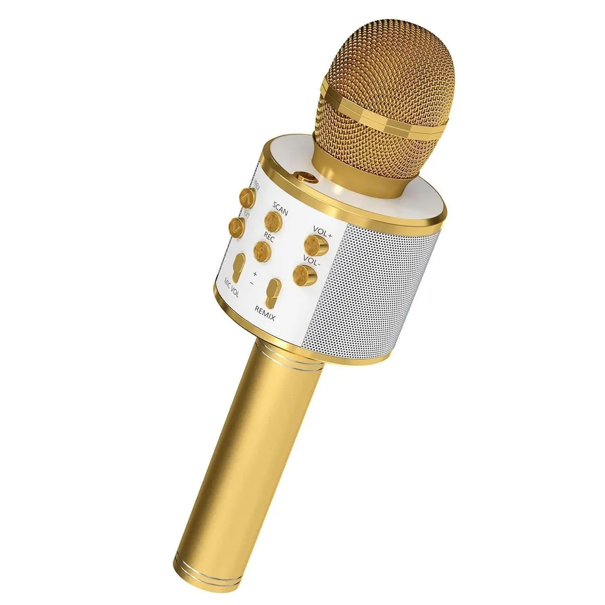 5 Core Inc. 5 Core Inc. Karaoke Microphone Bluetooth Wireless Speaker MP3 Player Gold — product photo