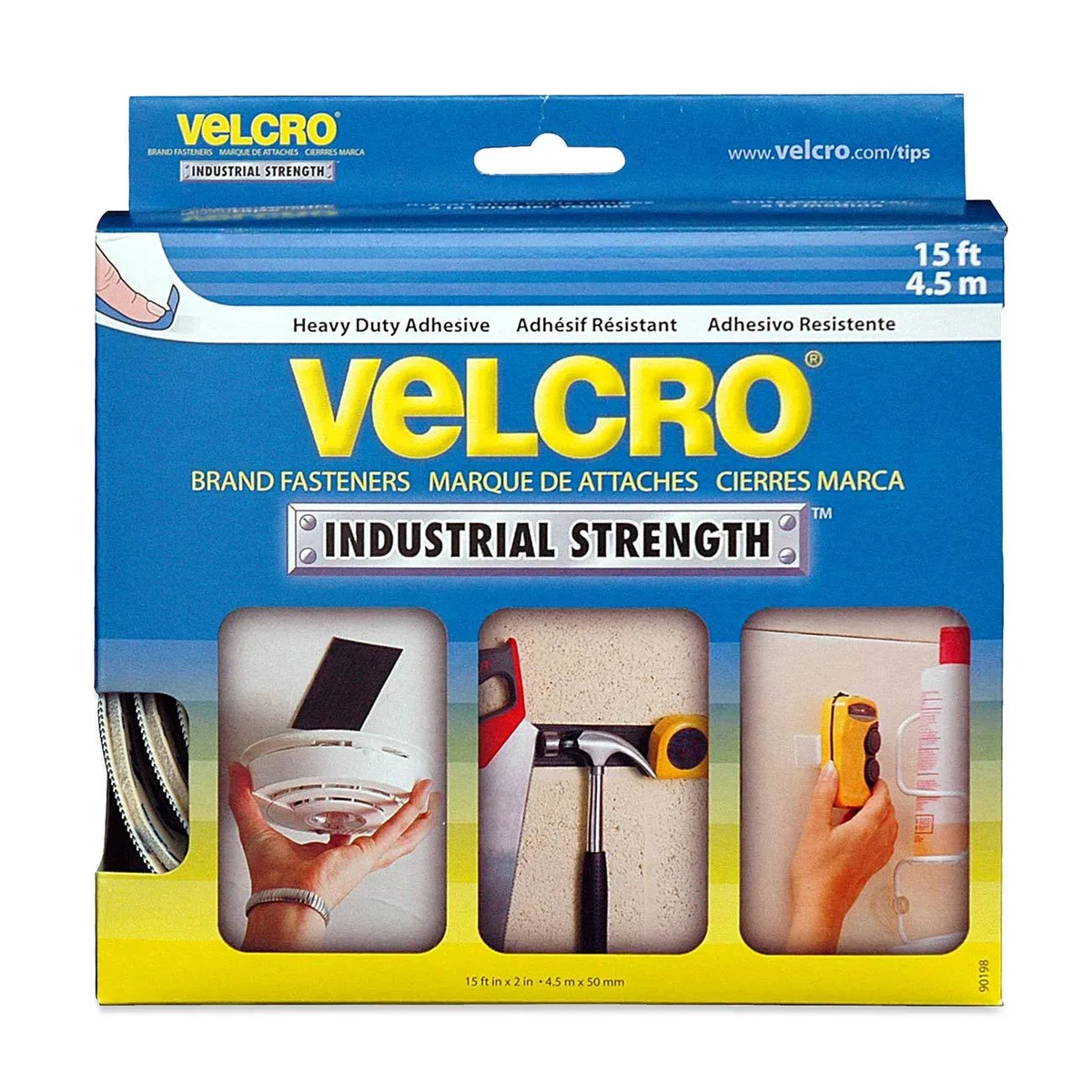 White Velcro hook and loop roll 2 inches wide 15 feet long industrial strength self adhesive waterproof