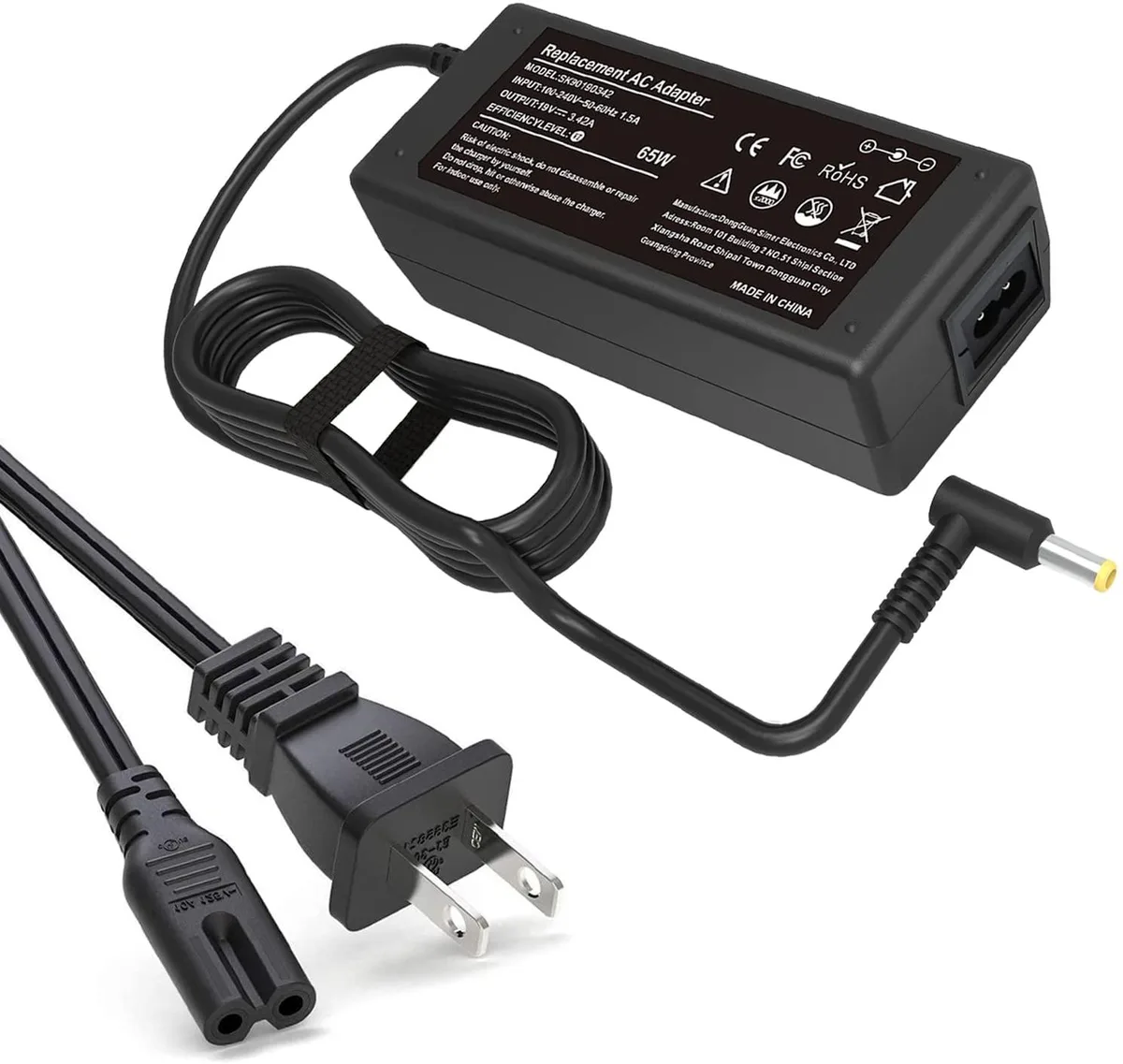 myVolts myVolts 19V 3.42A 65W AC Adapter 2.5mm 5.5mm Tip — product photo