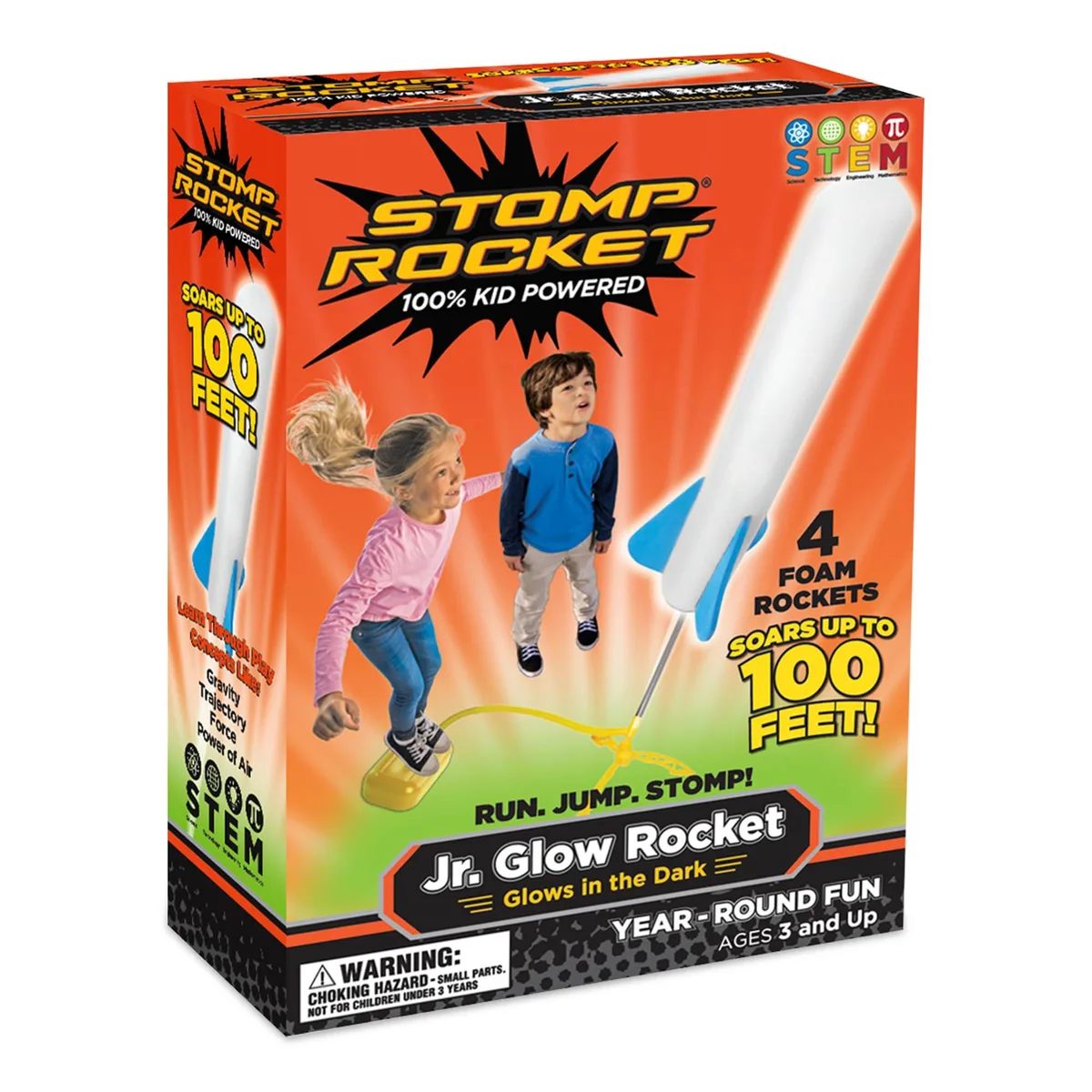  Stomp Rocket Jr. Glow Rocket Launcher 4 Rockets 100 ft — product photo