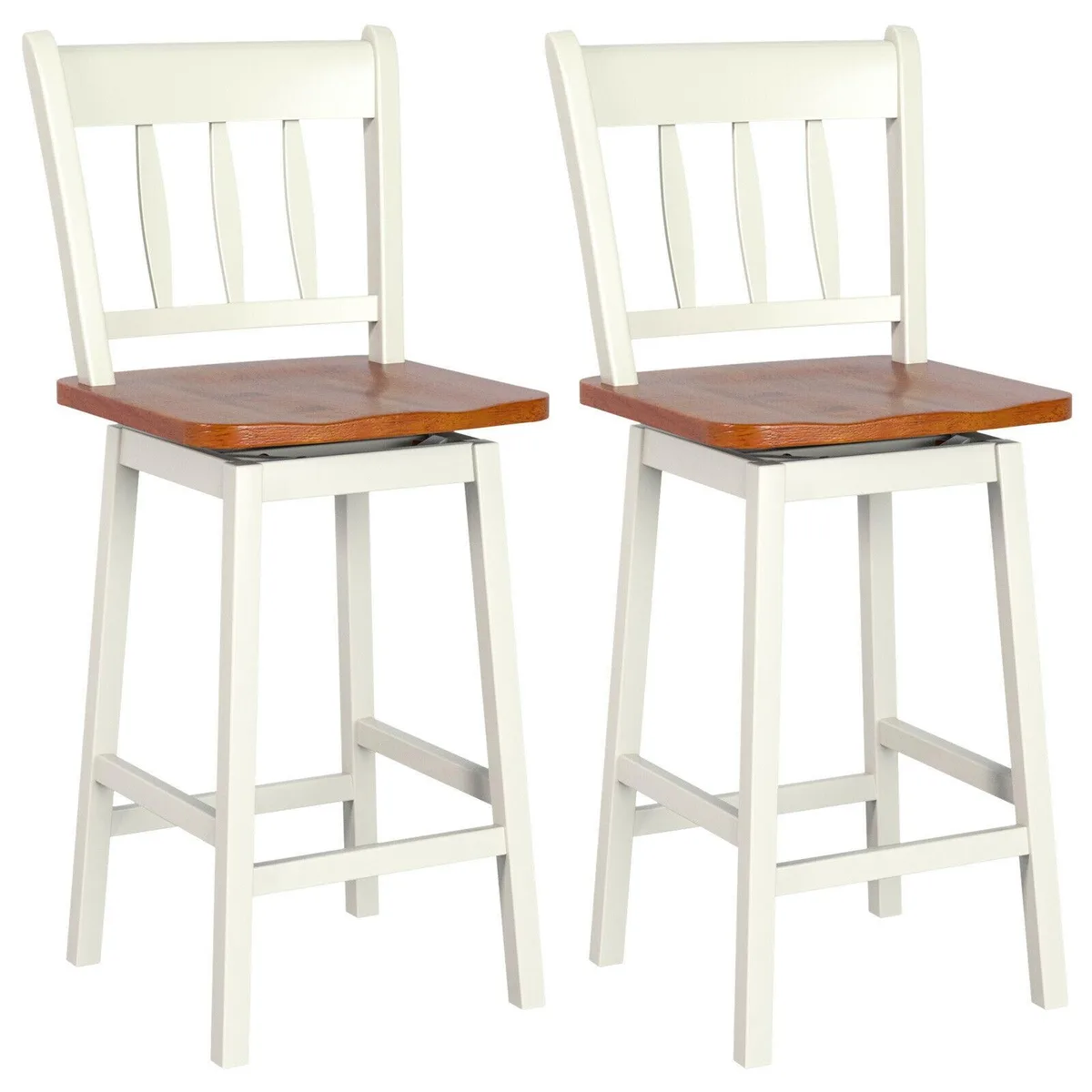 SlickBlue SlickBlue 24.5" Swivel Barstools Set of 2 White — product photo