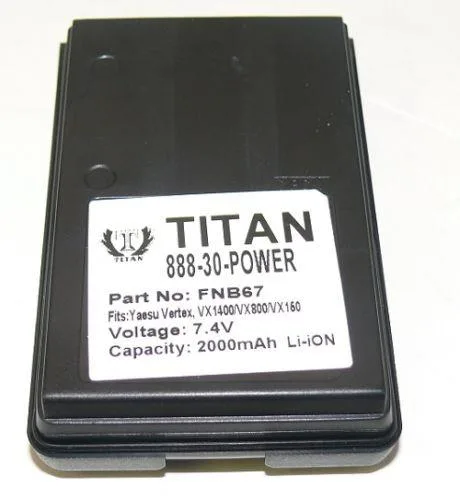 BatteryJack inc. BatteryJack inc. Tank FNB-V67LI Li-Ion 7.2V 2000mAh two-way radio battery — product photo