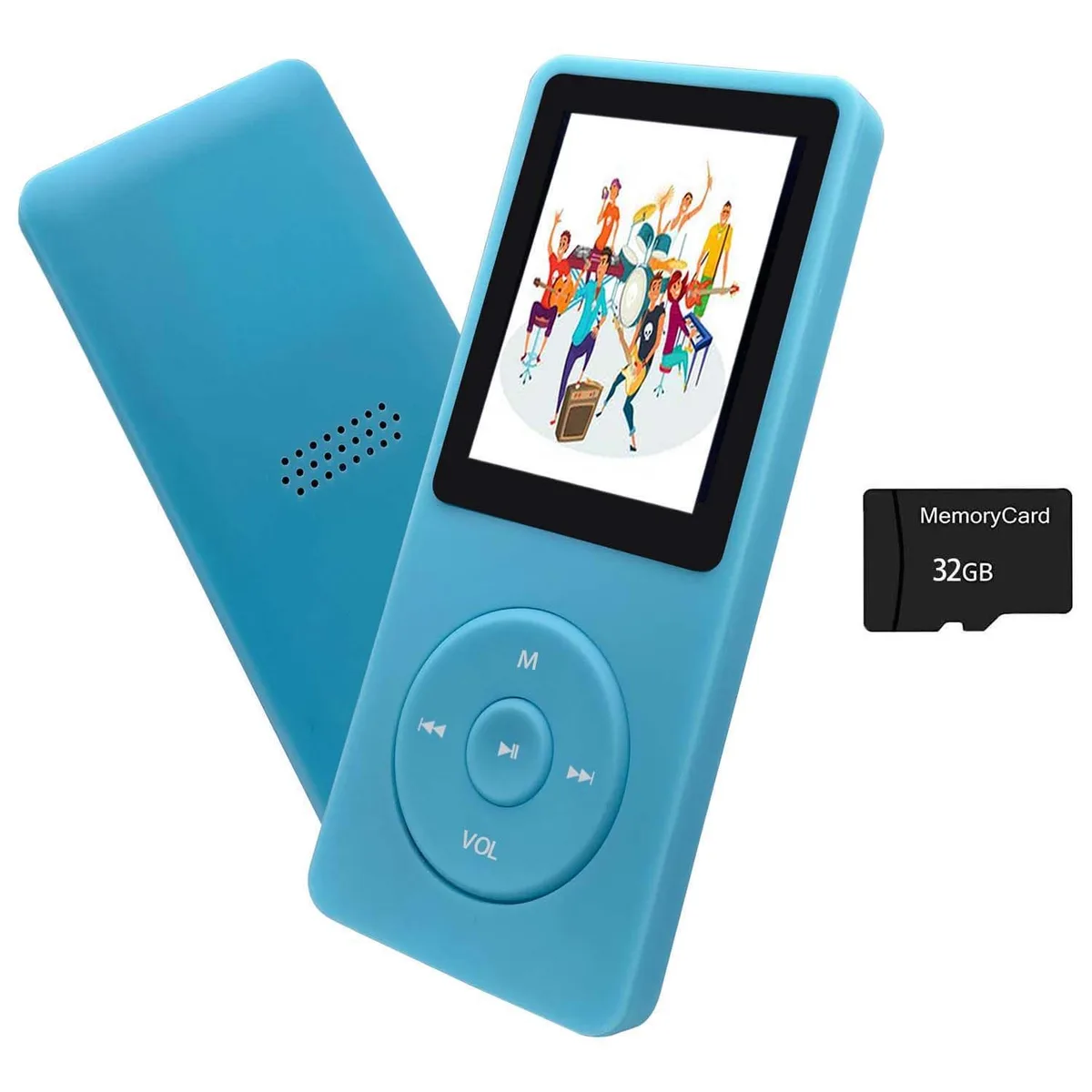 arungo 32GB MP3 Player Light Blue 1.8 inch — product photo