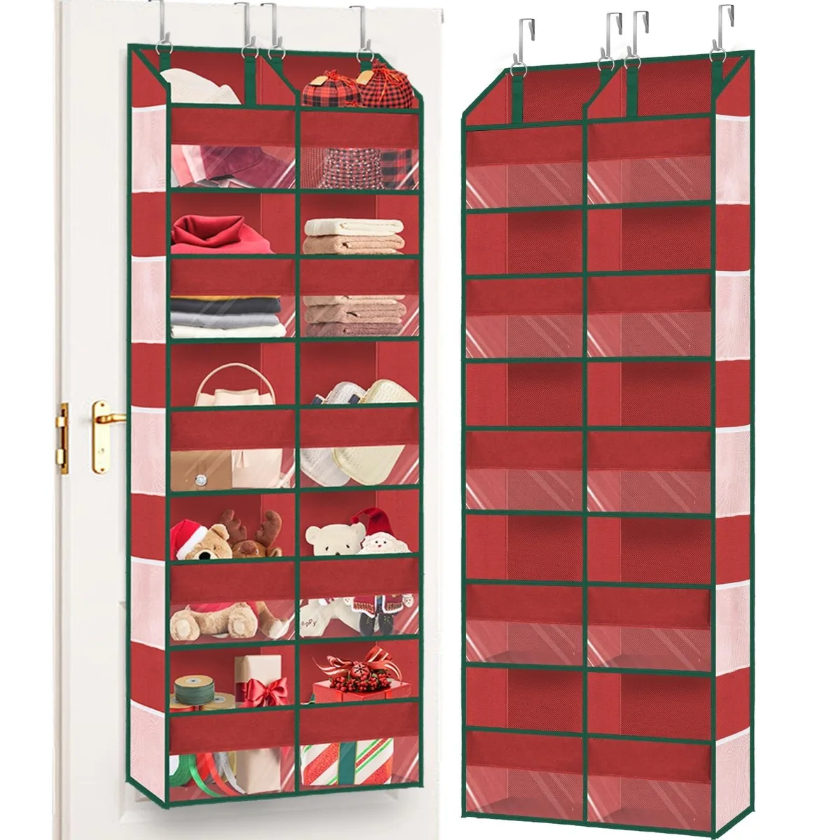 Ofiray-home Ofiray-home Over the Door Organizer 5-Tier 10 Compartments Red — product photo