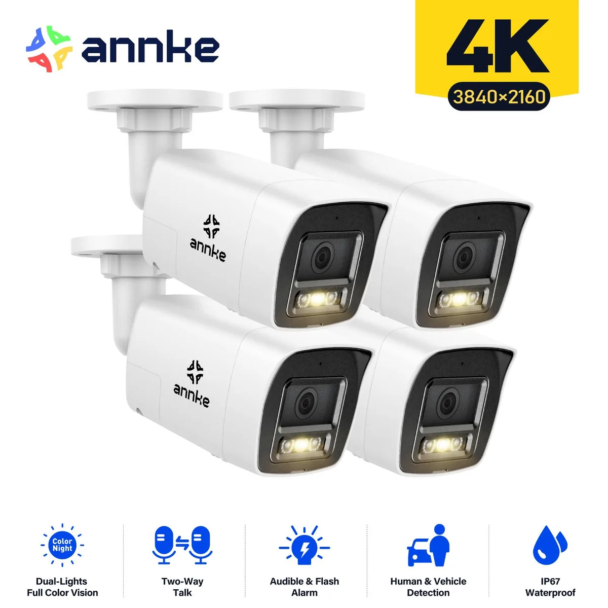 Annke Annke 4PCS 4K POE Surveillance Security System 4mm Lens — product photo