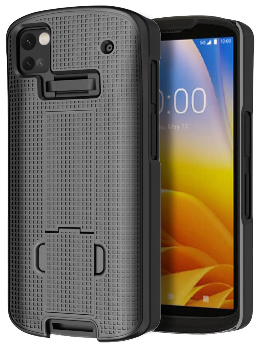 Nakedcellphone Nakedcellphone Textured Case with Kickstand for Zebra TC53 TC58 Black 1.5mm — product photo