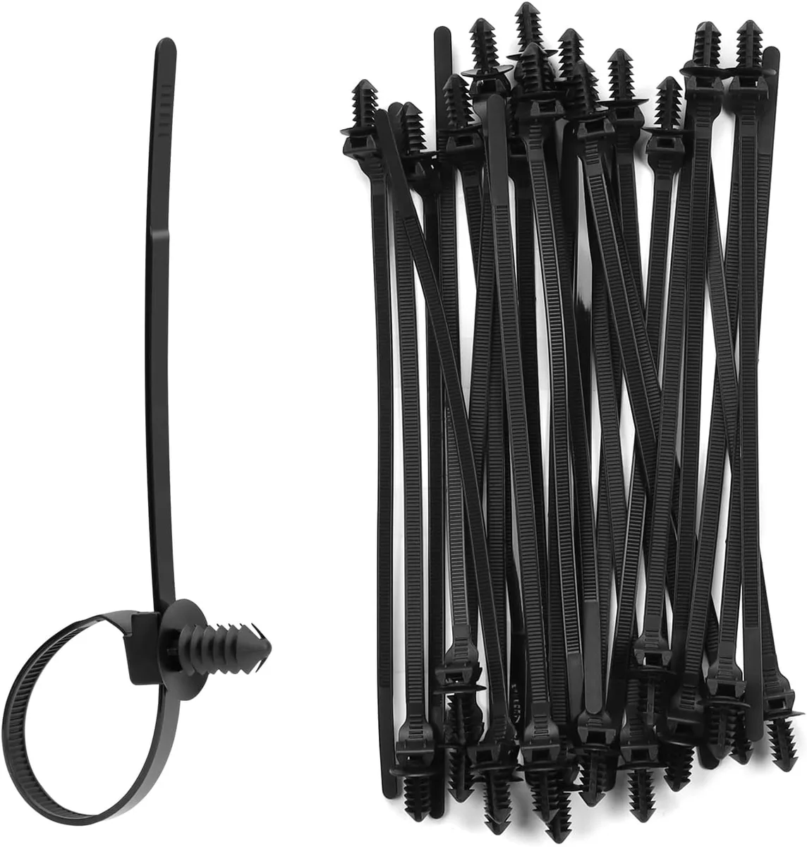 Ennovor Ennovor Fir Tree Nylon Push Mount Zip Ties 100PCS security lock — product photo
