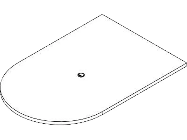 Espresso half-racetrack tabletop 72 by 48 inches 1.50 thick with grommet hole