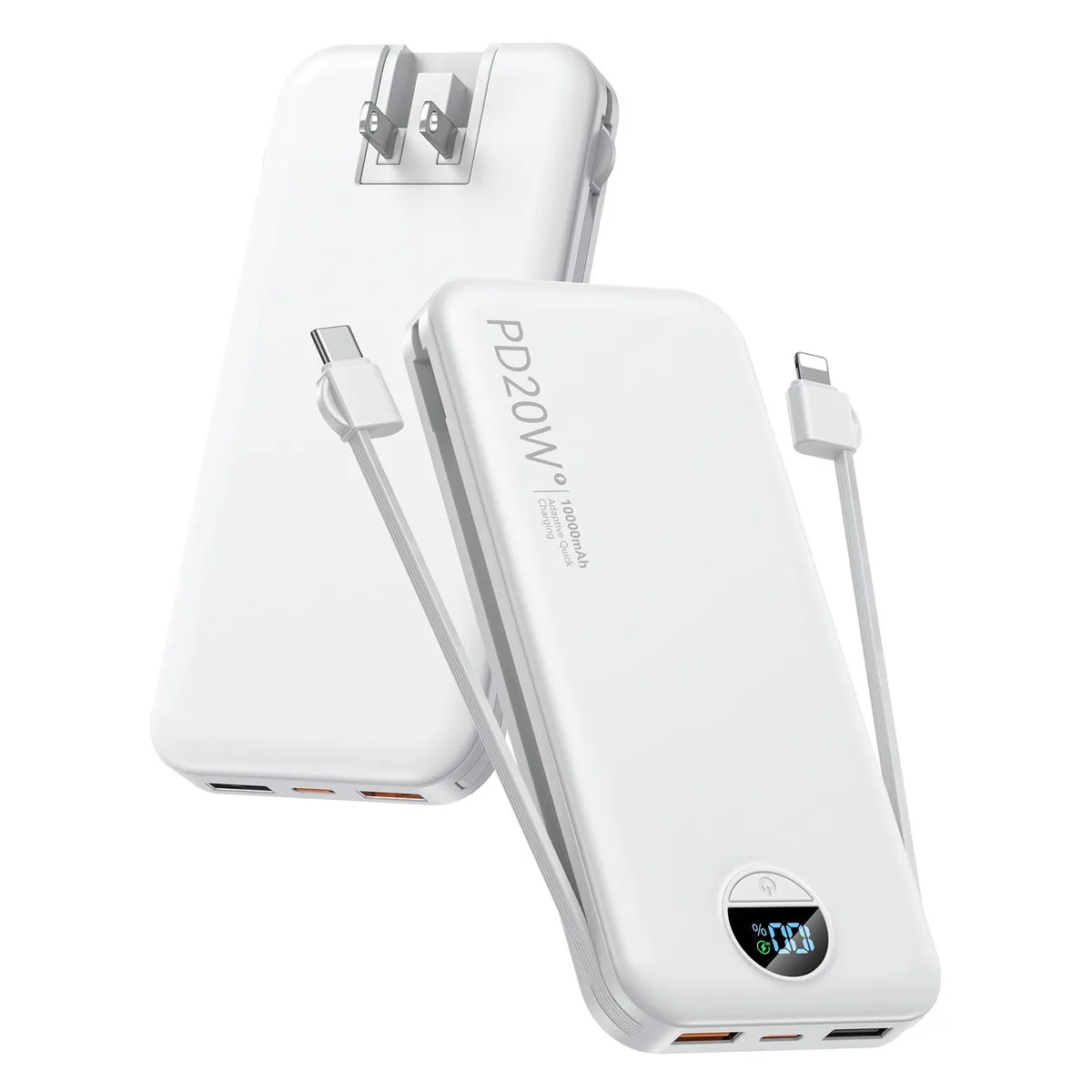 citicr AC-02D 10000mAh power bank 20W PD White — product photo