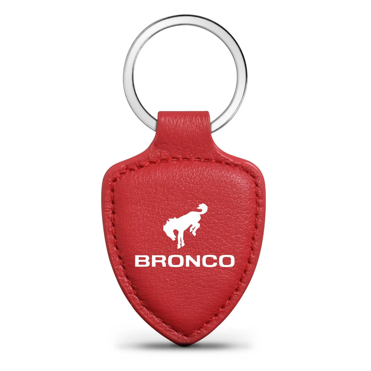 iPick Image, LLC iPick Image, LLC Ford Bronco Red Real Leather Shield-Style Key Chain — product photo