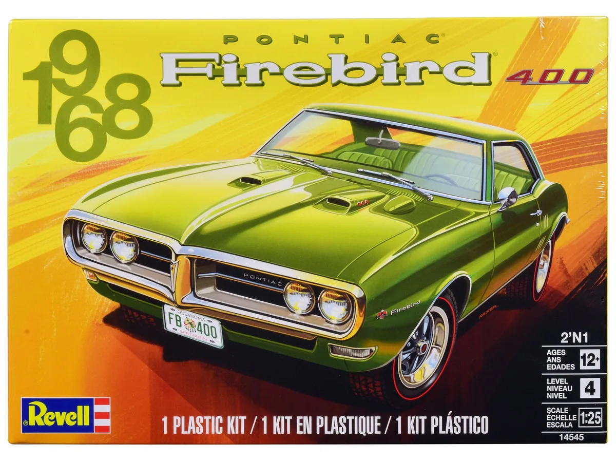 Revell Revell 1968 Pontiac Firebird 400 2-in-1 Level 4 1/25 Scale Model Kit 122 Parts — product photo