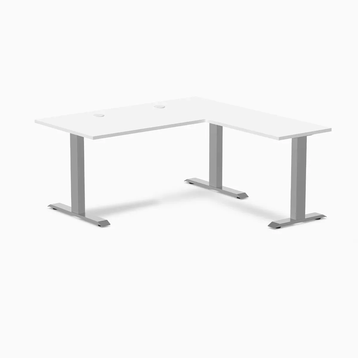 Desky Desky Zero Laminate L-Shape Office Desk White Grey 59 x 29.5 x 61 x 19.7 in — product photo
