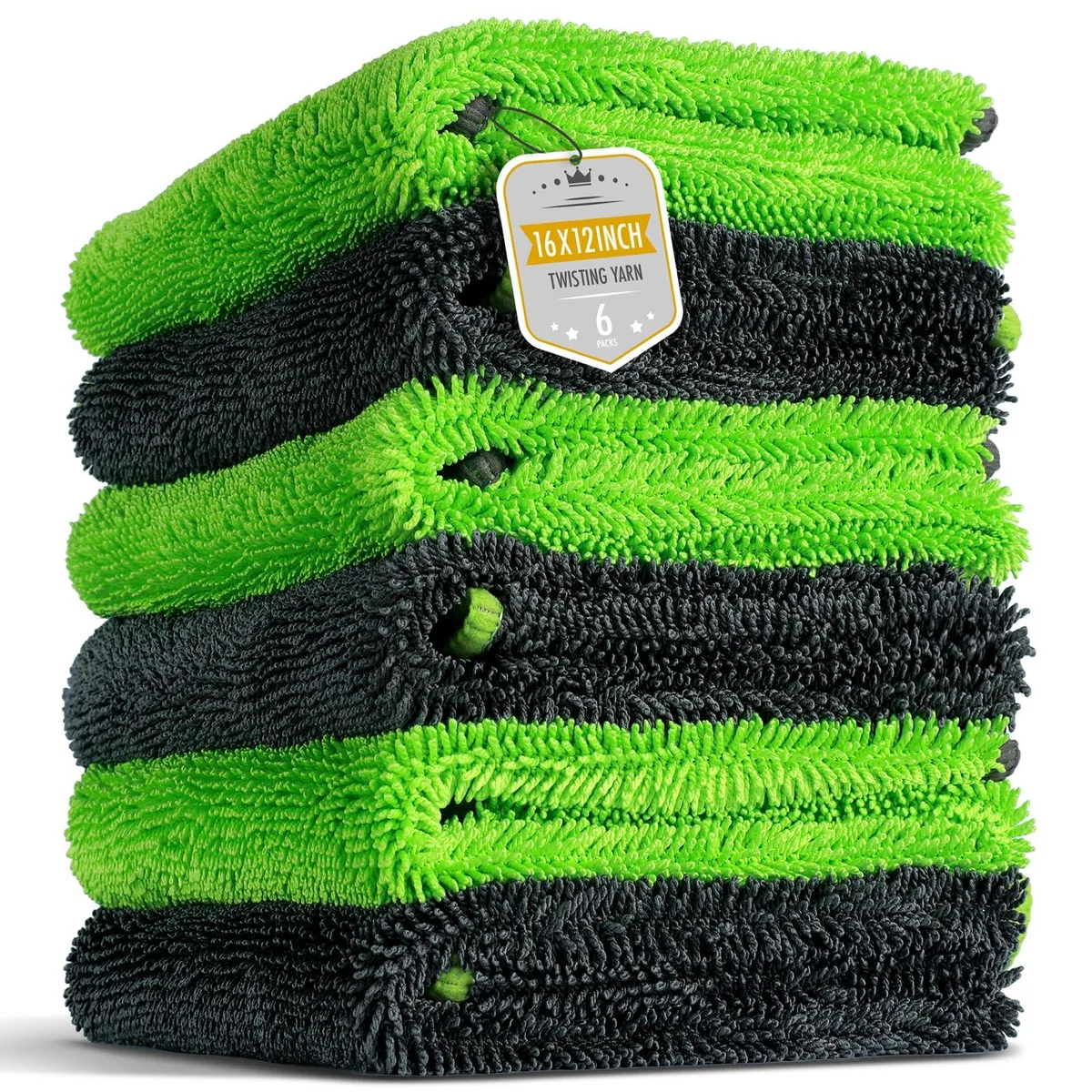 iGo XWJ-6PCS 6-Pack Microfiber Towels 16"×12" Exterior Care — product photo