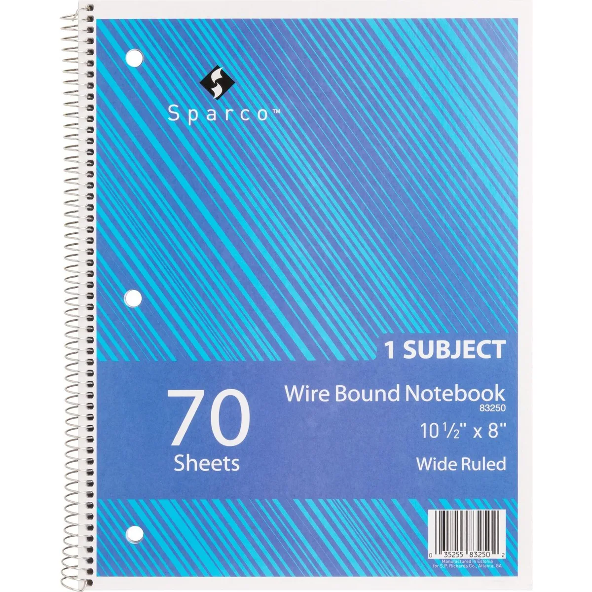 Wirebound notebook with stiff covers, multicolour, 10-1/2 by 8 inches, 70 sheets
