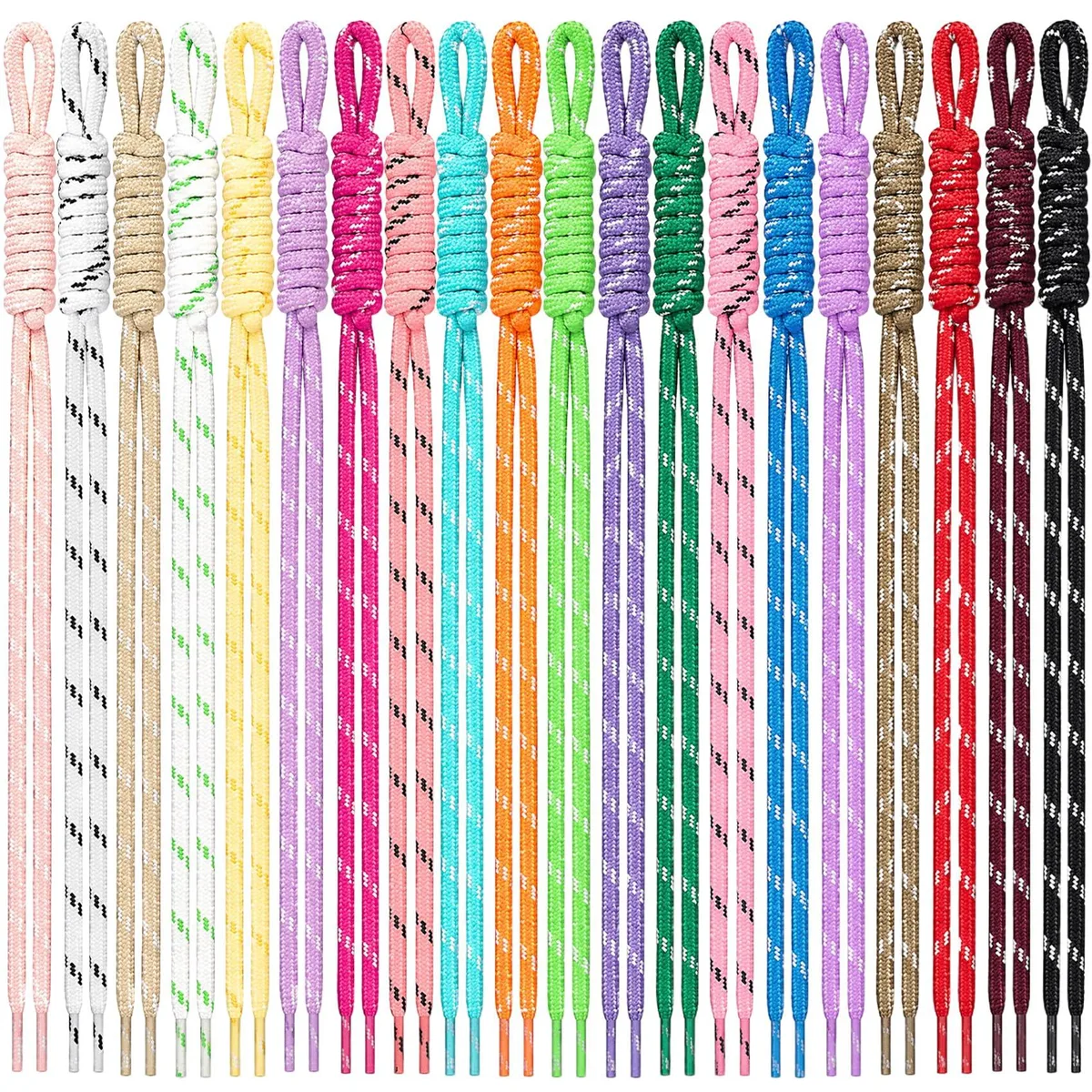  Hzopcw 24pcs Paracord Rope Keychain 24 Colors 9.84in — product photo