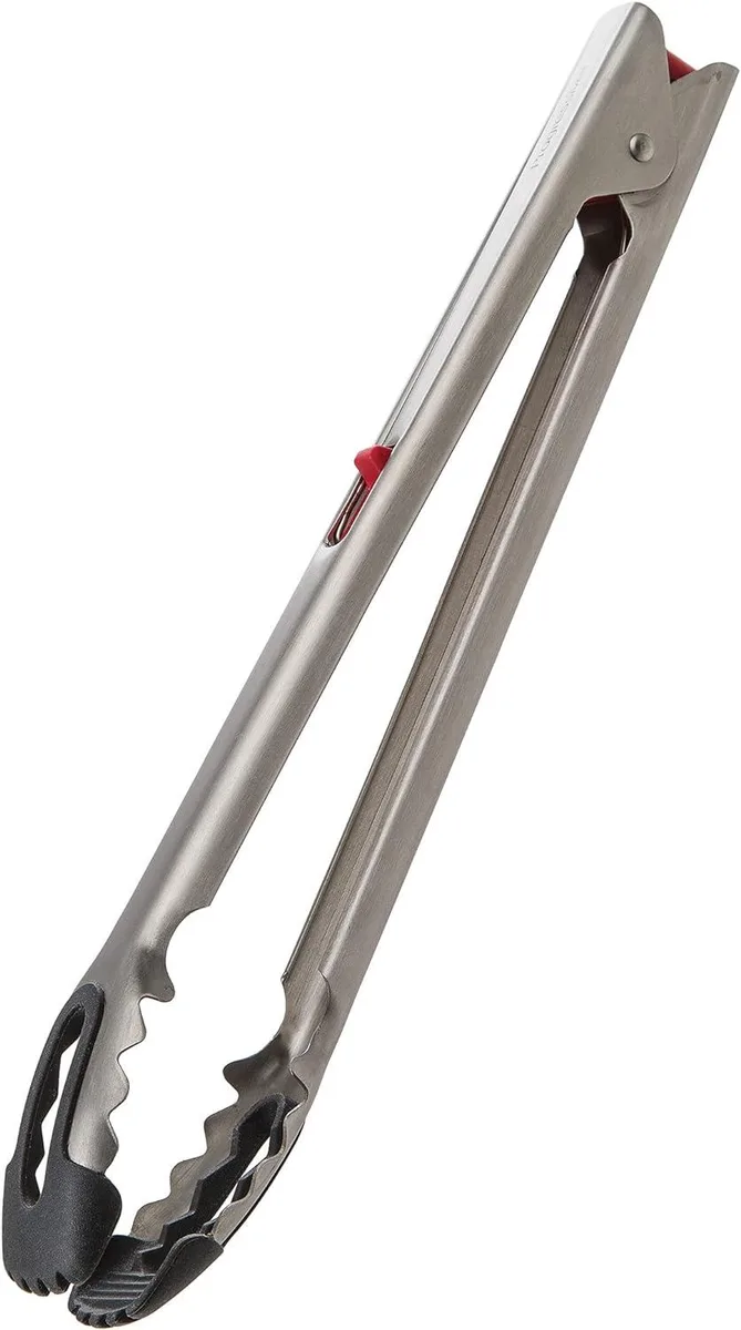 Progressive International Progressive International PS-7457 12" Stainless Steel One-Handed Locking Tongs — product photo