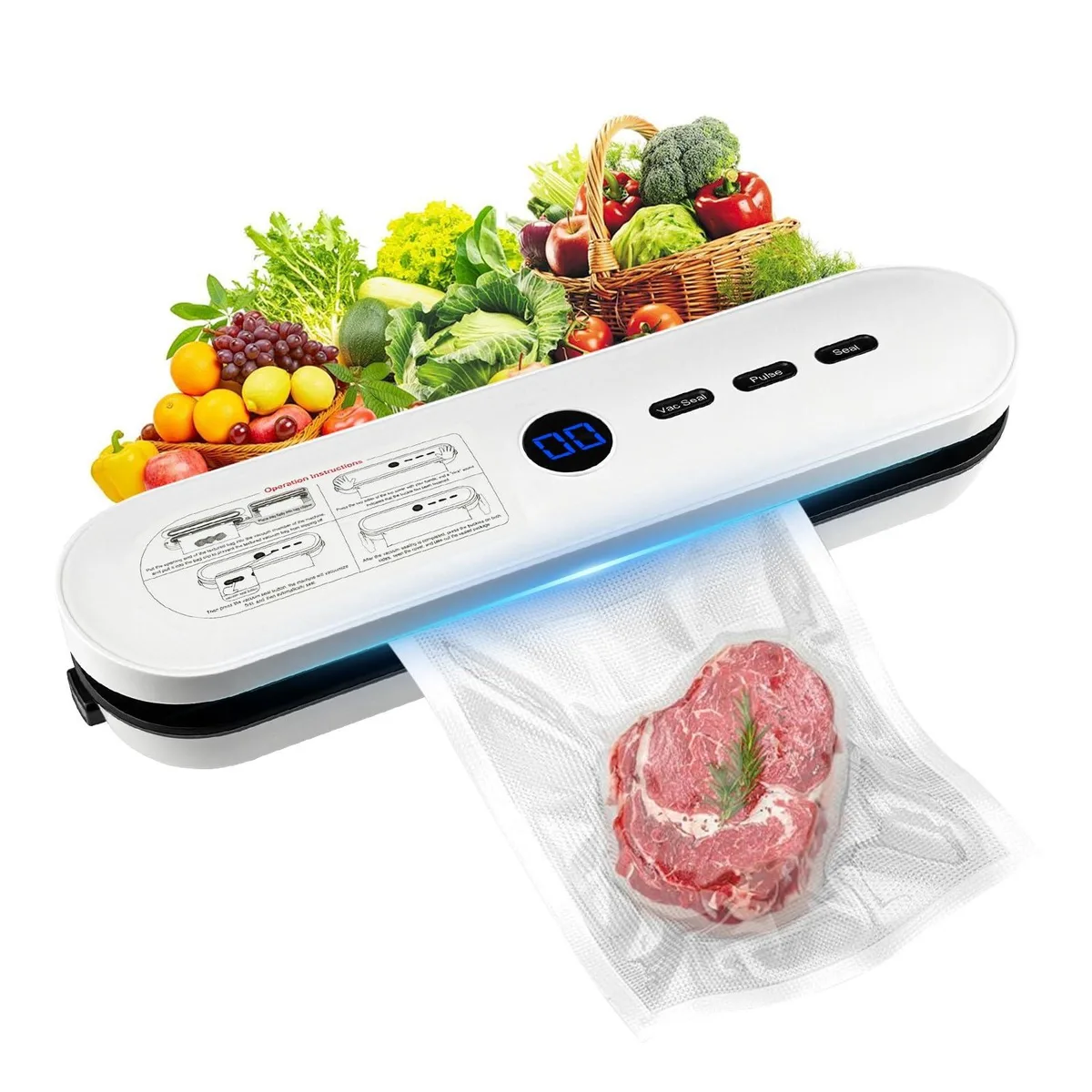  FoodSaver JONAIOO Vacuum Sealer 65KPa 80W 10 Bags — product photo