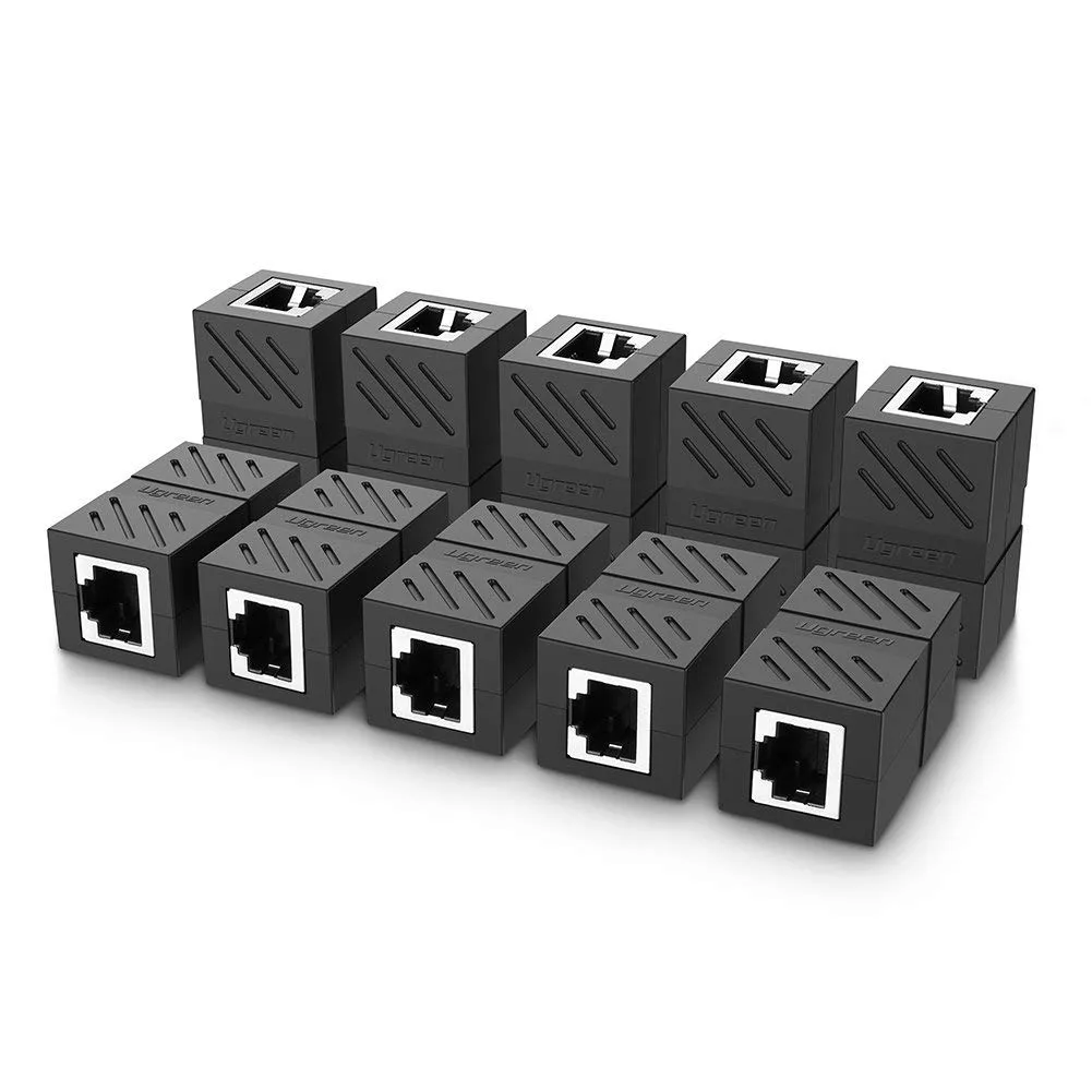 LUOM LUOM 10-pack RJ45 Coupler Cat7 Cat6 Cat5e Adapter Black — product photo