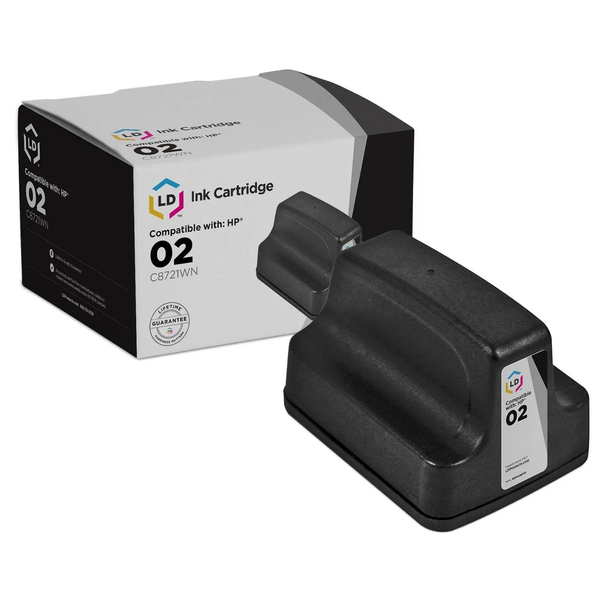 LD Products LD Products HP 02 Black Ink Cartridge C8721WN 660 Pages — product photo