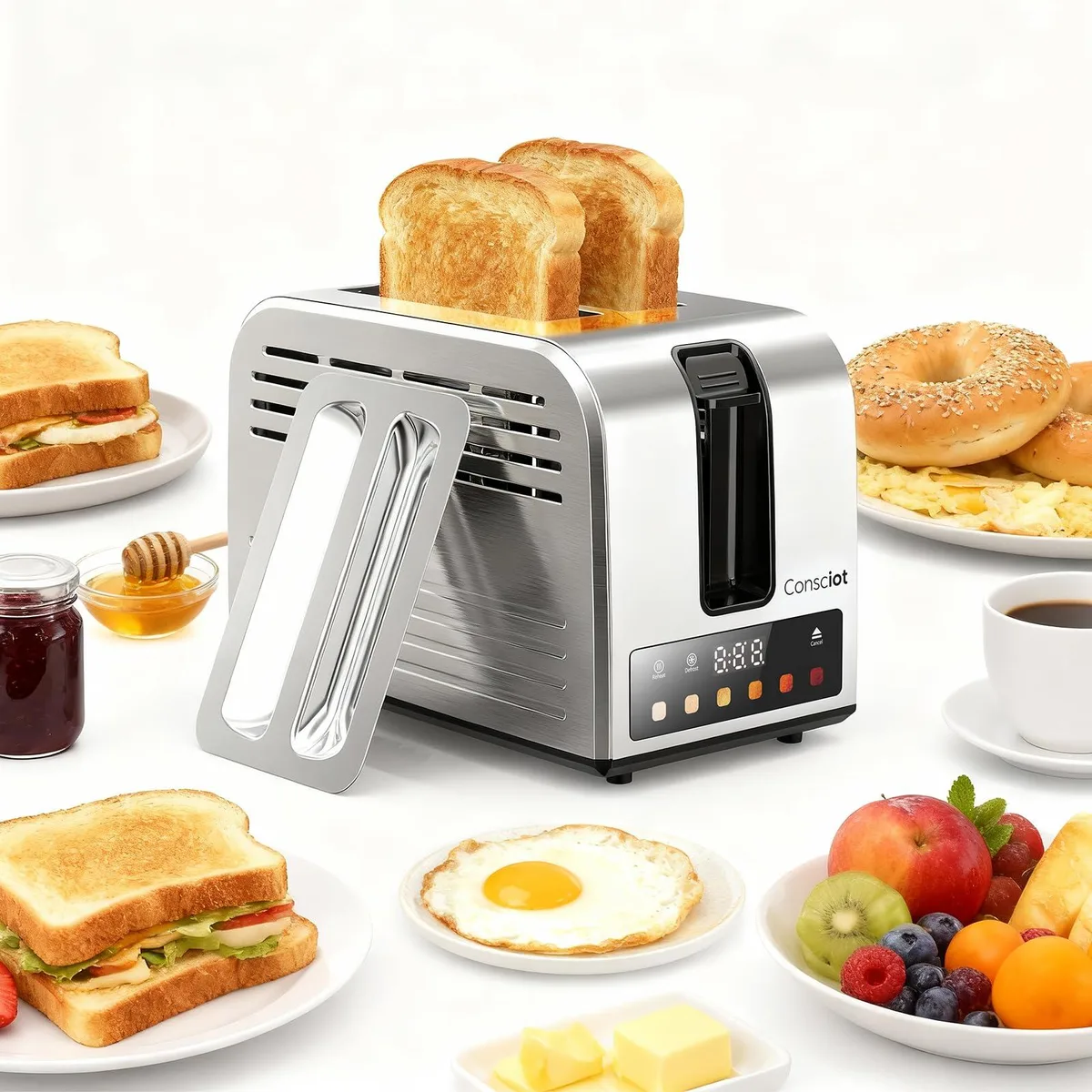 Consciot CT10 2-Slice Touchscreen Toaster 1500W Purple — product photo