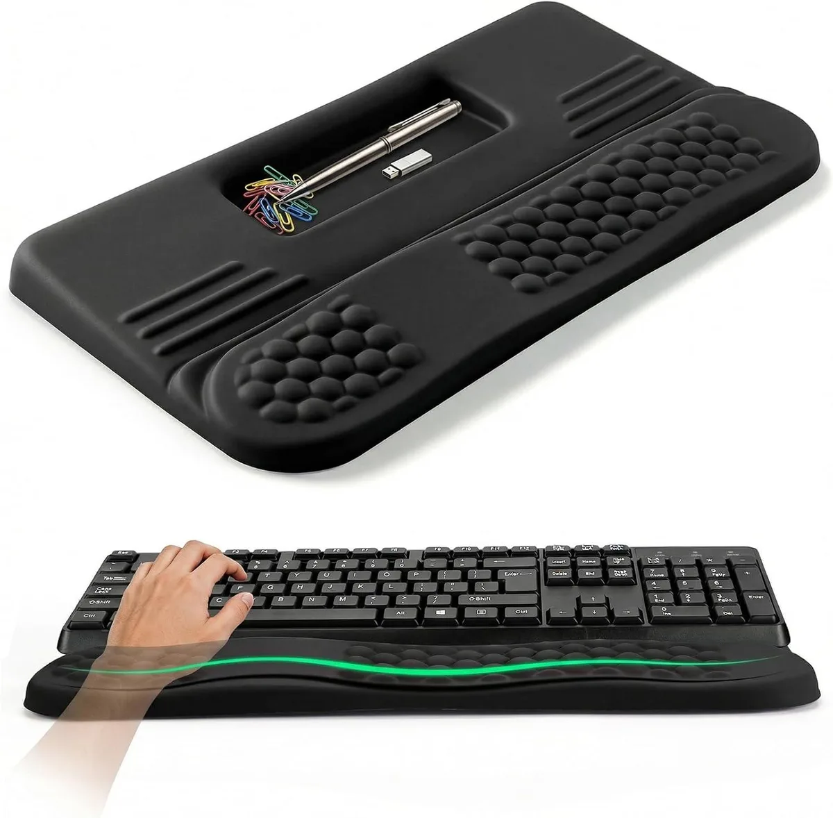 Emerson Emerson 2-in-1 Wrist Rest Keyboard Stand 17.3 x 9.8 x 1.2 Black — product photo