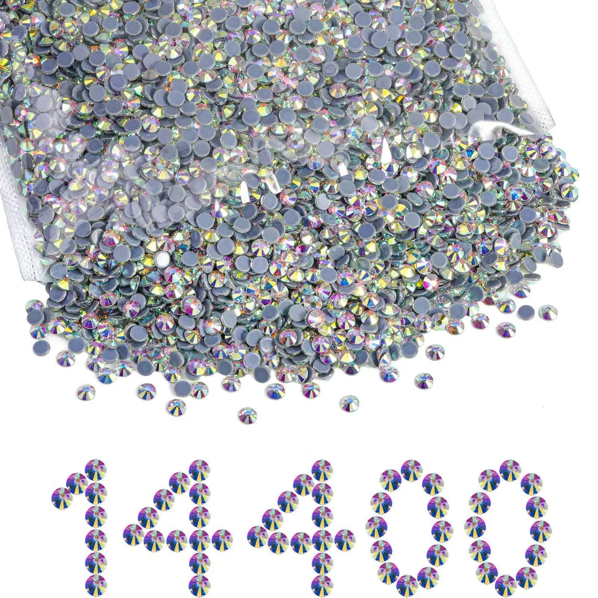 None Continuous None Continuous BHT10-clearAB Hotfix Rhinestones SS10 Crystal AB 14400pcs — product photo