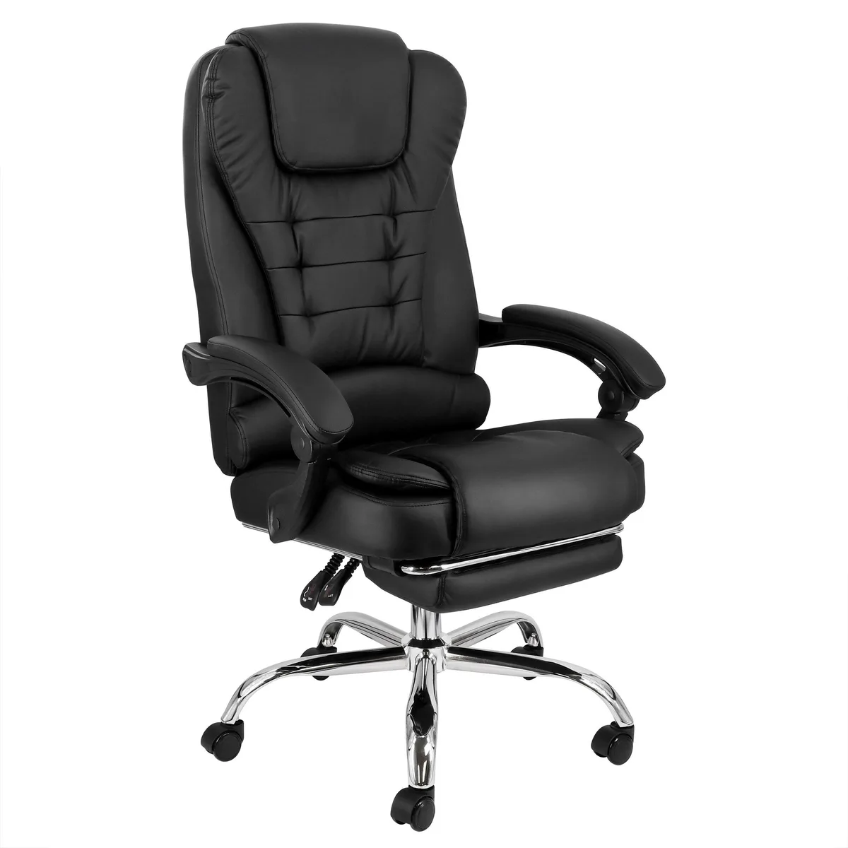 Elama Elama High Back Adjustable Faux Leather Office Chair Black with Footrest — product photo