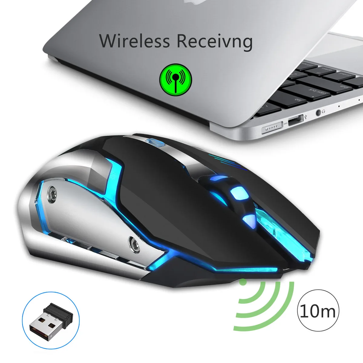 ESTONE ESTONE HXSJ M10 2.4 GHz Wireless Gaming Mouse 2400 DPI Black — product photo